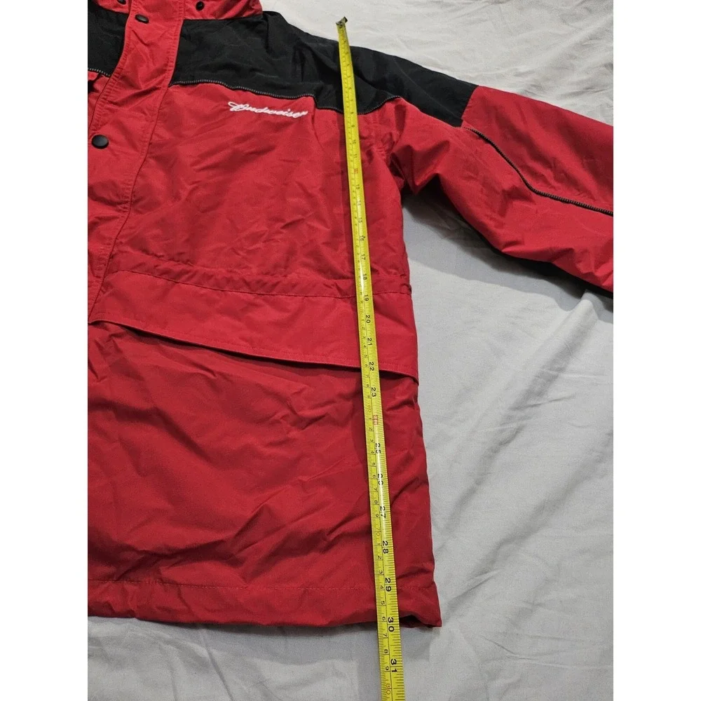Tri-Mountain Colorado Budweiser Nylon Large Red Wind Water Proof Winter Jacket